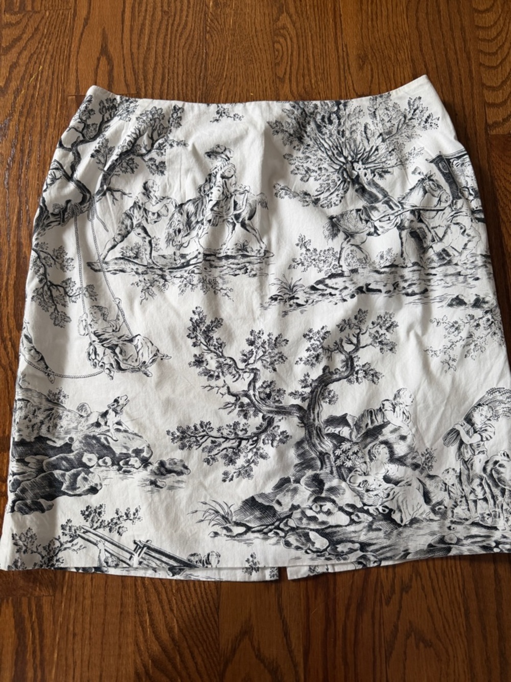 Talbots Black and White Toile cotton Pencil Skirt size 14